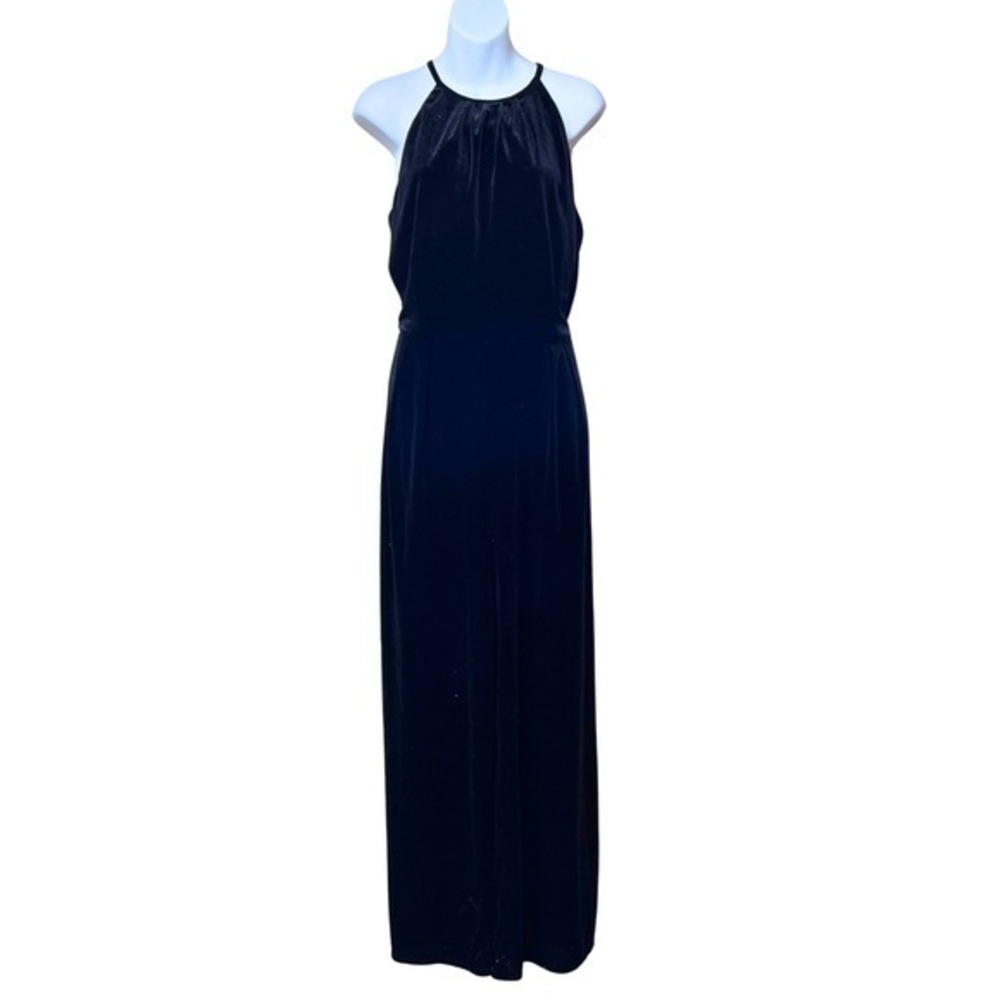 Women's Size 12 Velour Luxe by Carmen Marc Valvo Black Jumpsuit